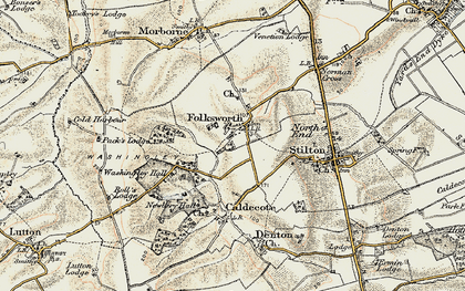 Old map of Folksworth in 1901