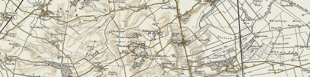 Old map of Folksworth in 1901