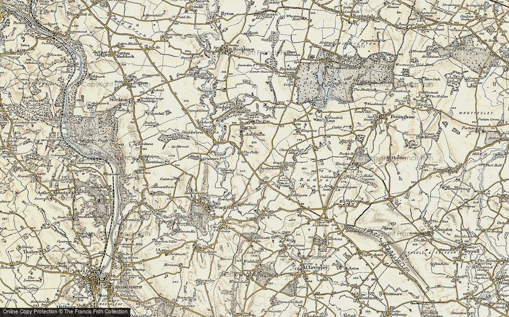 Old Map of Folley, 1902 in 1902