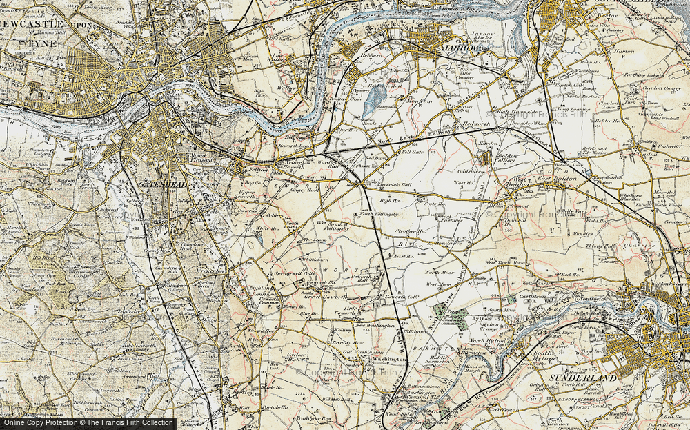 Old Map of Historic Map covering Wrakendike (Roman Road) in 1901-1904
