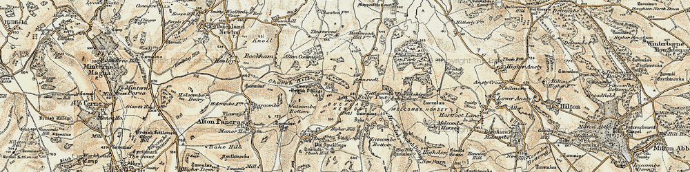 Old map of Ball Hill in 1897-1909