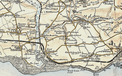 Old map of Fonmon in 1899-1900