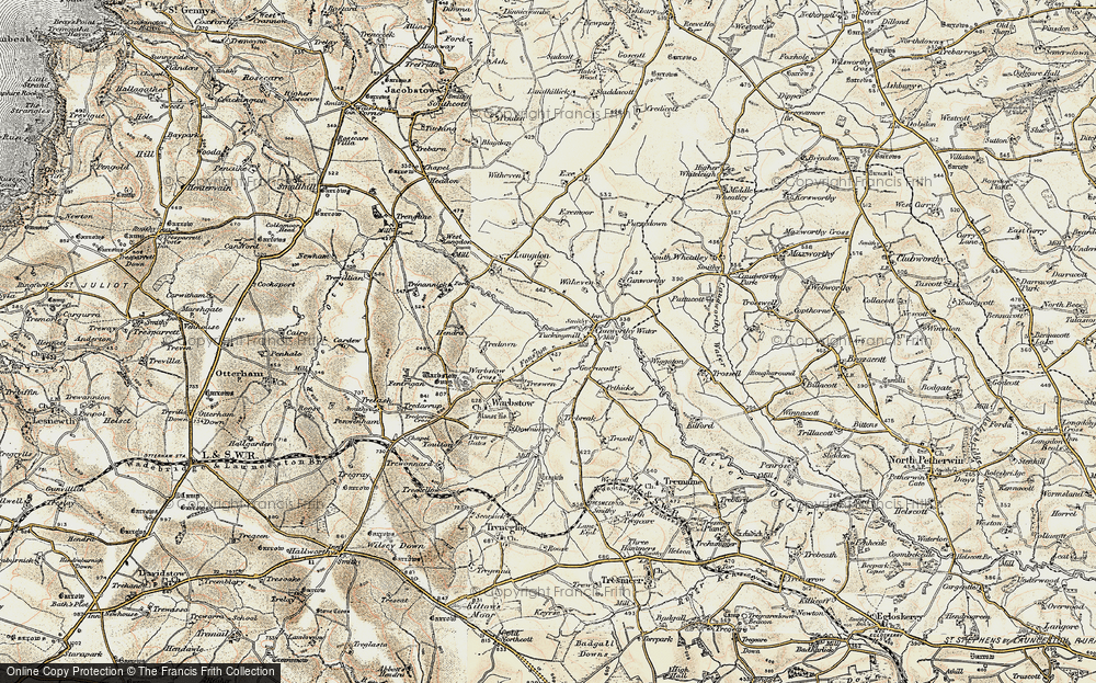 Old Map of Fonston, 1900 in 1900