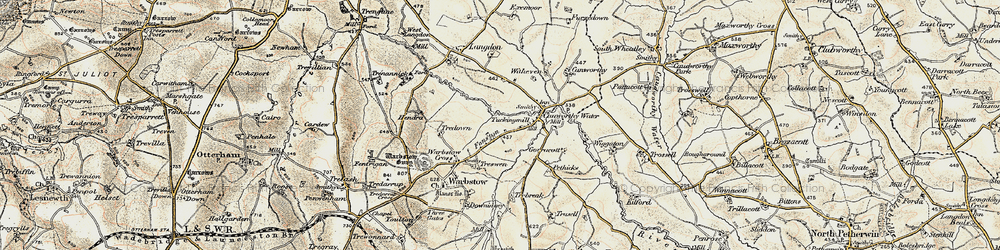 Old map of Fonston in 1900