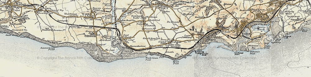Old map of Font-y-gary in 1899-1900