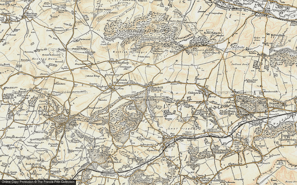 Old Map of Fonthill Bishop, 1897-1899 in 1897-1899