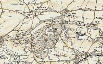 Old map of Fonthill Gifford in 1897-1899