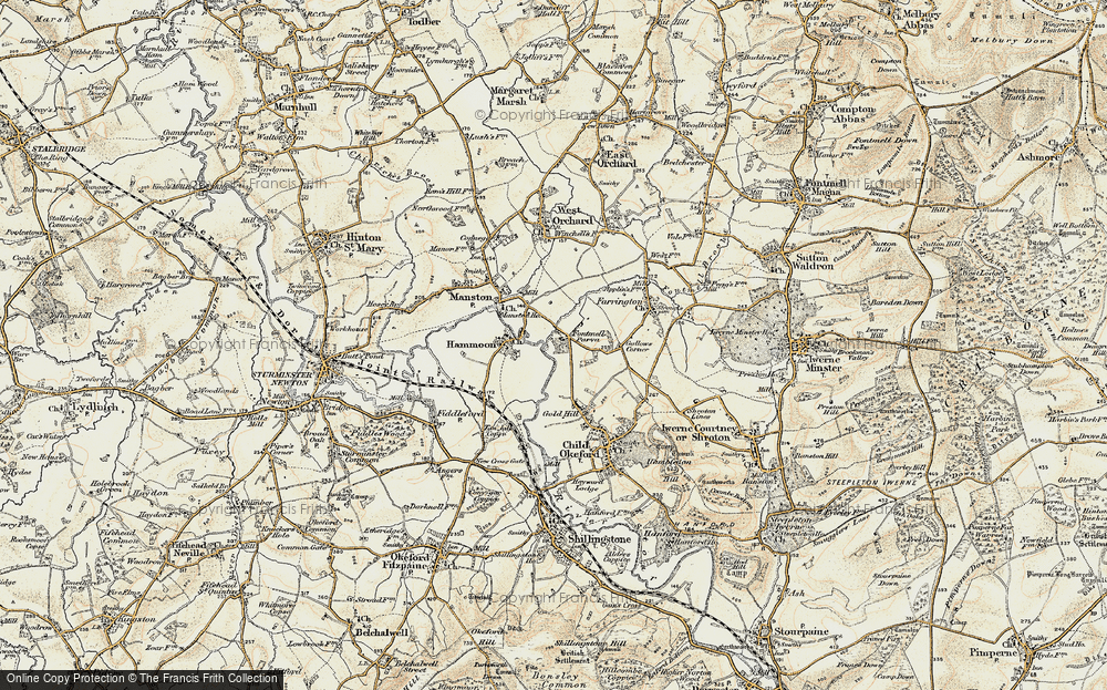 Old Map of Fontmell Parva, 1897-1909 in 1897-1909