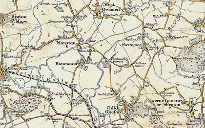 Old map of Fontmell Parva in 1897-1909