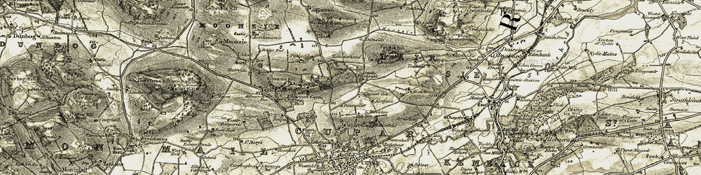 Old map of Foodieash in 1906-1908