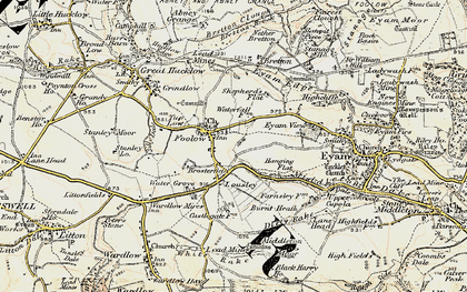 Old map of Foolow in 1902-1903