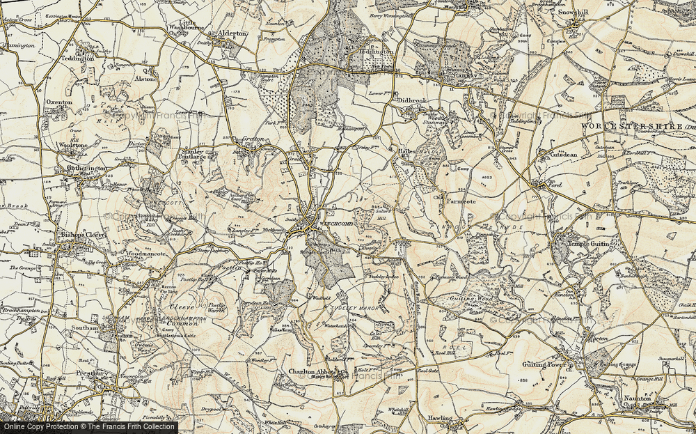 Old Map of Historic Map covering Sudeley Castle in 1899-1900
