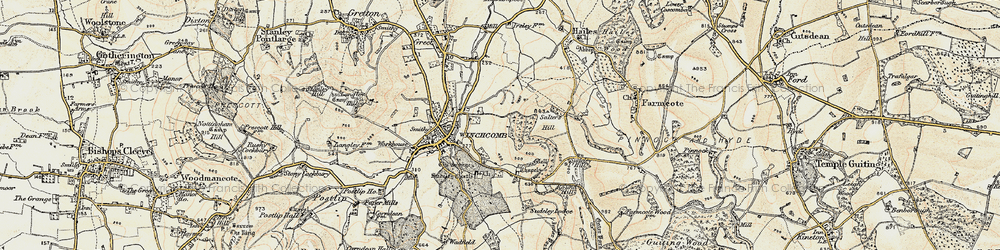 Old map of Beesmoor Brook in 1899-1900