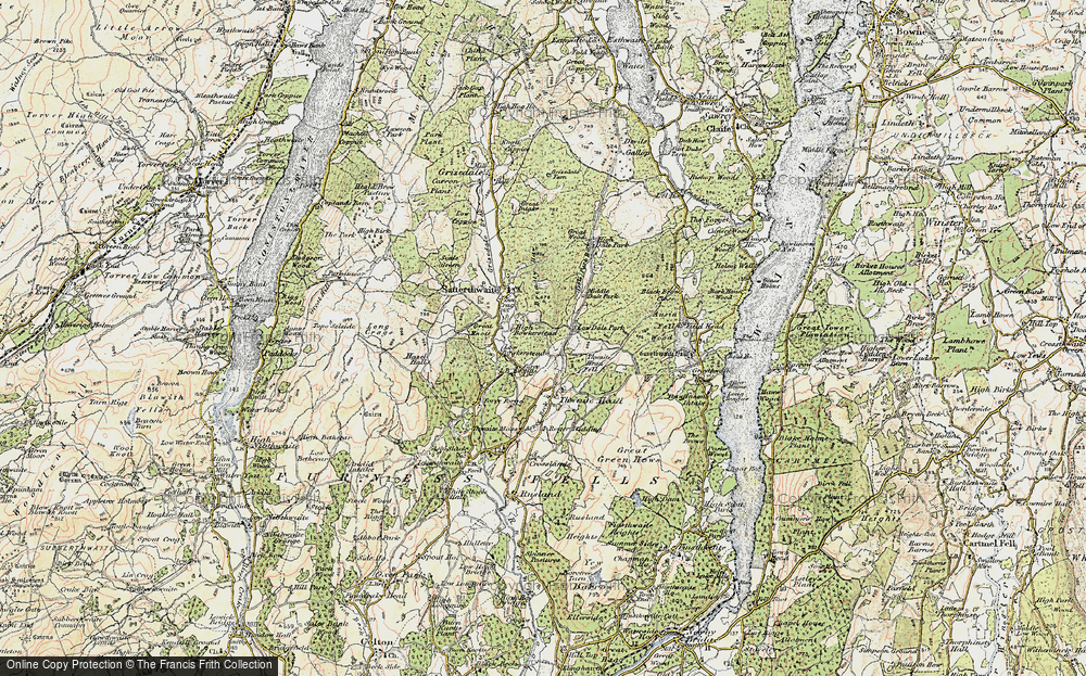 Old Map of Historic Map covering Breasty Haw in 1903-1904