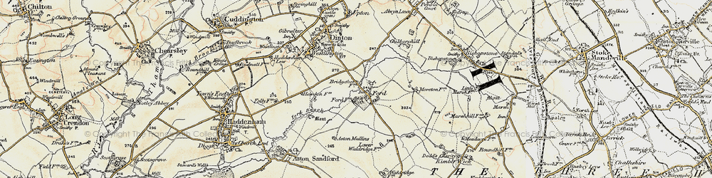 Old map of Aston Mullins in 1898