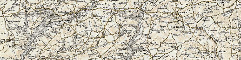 Old map of Flete in 1899-1900