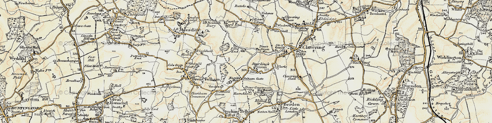 Old map of Ford End in 1898-1899