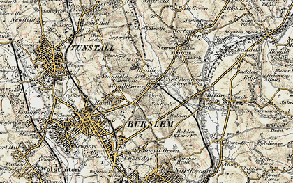 Old map of Ford Green in 1902