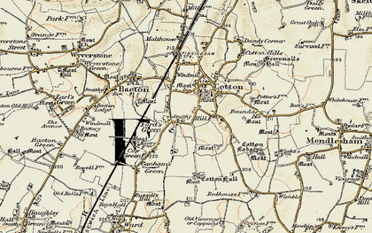 Old map of Ford's Green in 1901