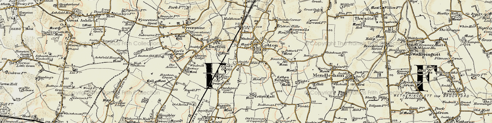 Old map of Ford's Green in 1901