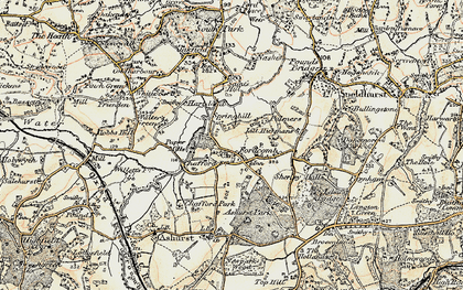 Old map of Fordcombe in 1897-1898
