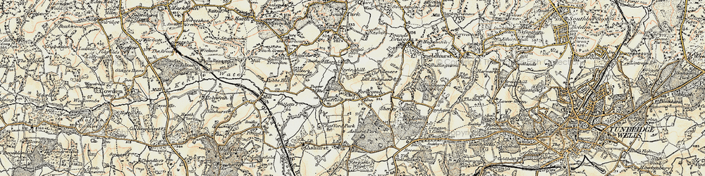 Old map of Fordcombe in 1897-1898