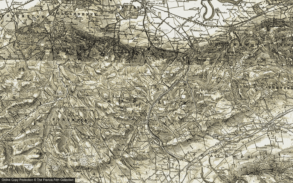 Old Map of Historic Map covering Berryknowe in 1906-1908