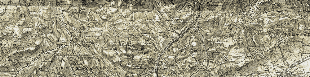 Old map of Fordel in 1906-1908
