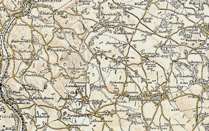 Old map of Forder Green in 1899