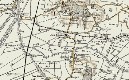 Old map of Fordham in 1901-1902