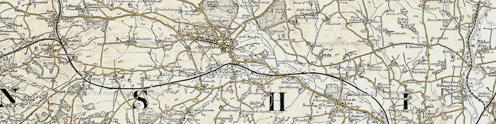 Old map of Fordton in 1899-1900