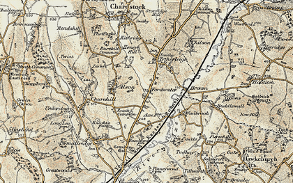 Old map of Fordwater in 1898-1899