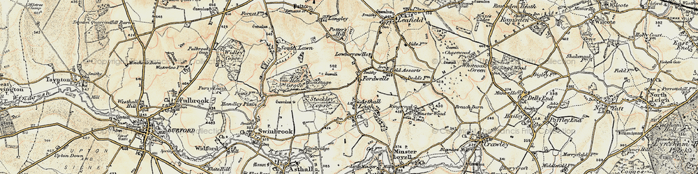 Old map of Fordwells in 1898-1899