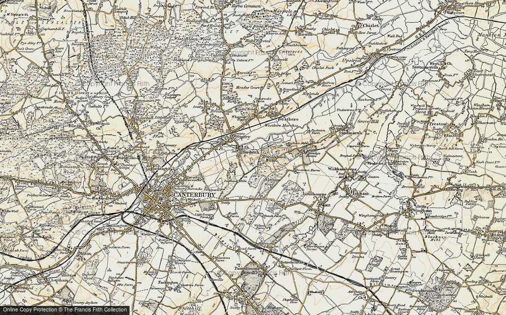 Old Map of Fordwich, 1898-1899 in 1898-1899