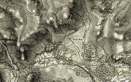 Old map of Allt Ruaidh in 1908-1912