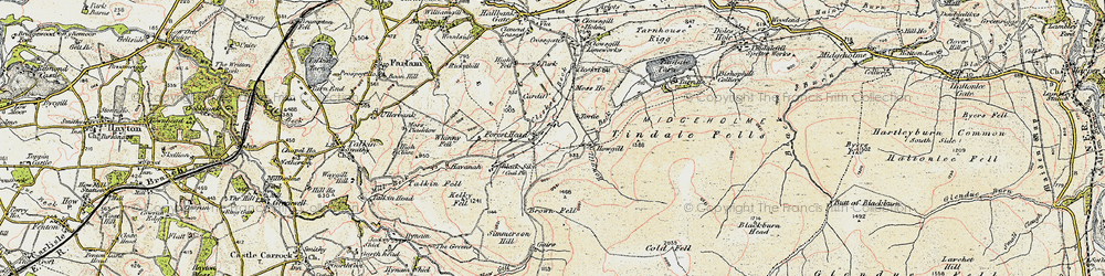 Old map of Tindale Fells in 1901-1904