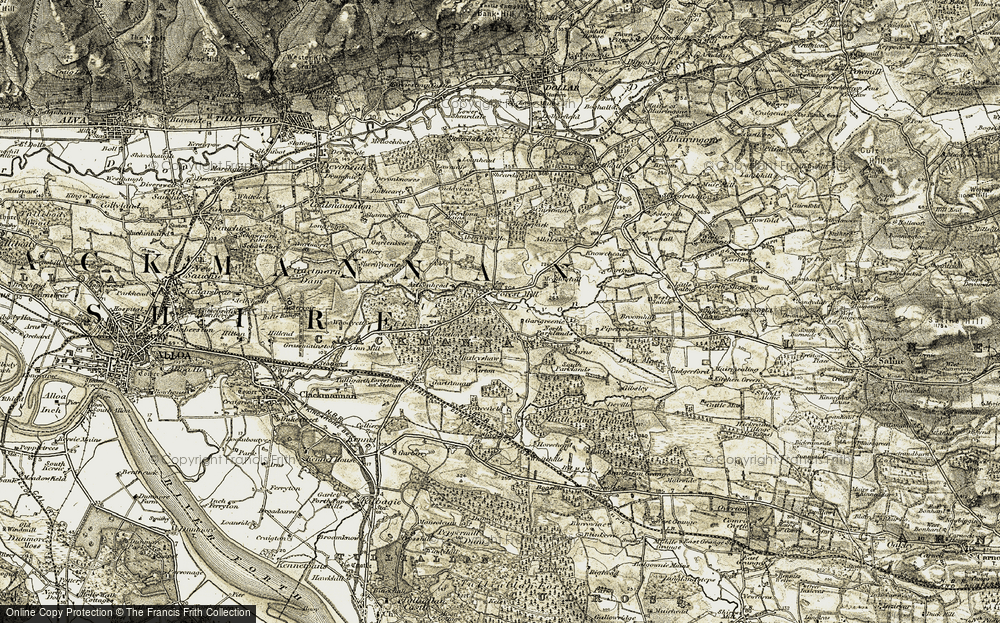 Old Map of Historic Map covering Bluther Burn in 1904-1906