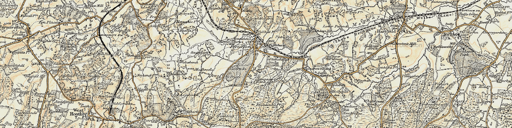 Old map of Forest Row in 1898-1902