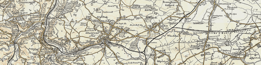 Old map of Forewoods Common in 1898-1899