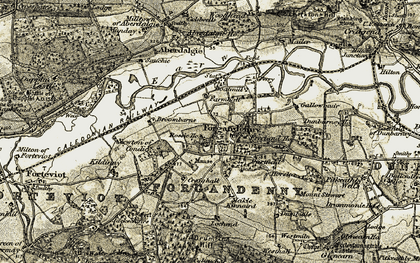 Old map of Baxterknowe in 1906-1908