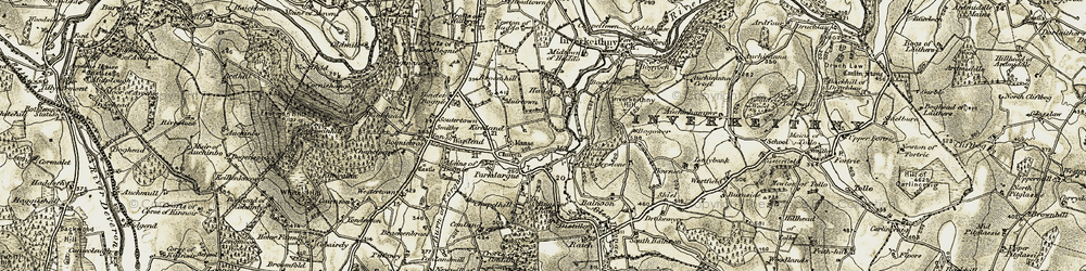 Old map of Balnoon in 1908-1910