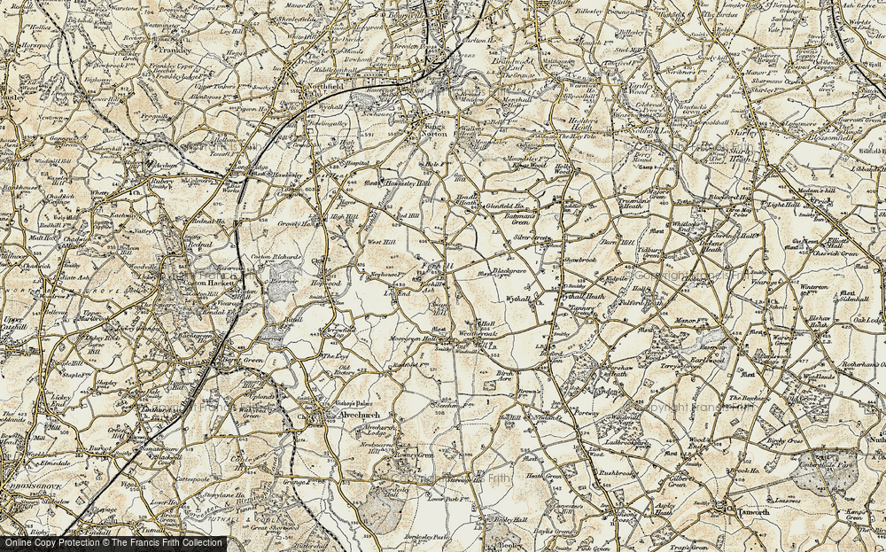 Old Map of Forhill, 1901-1902 in 1901-1902