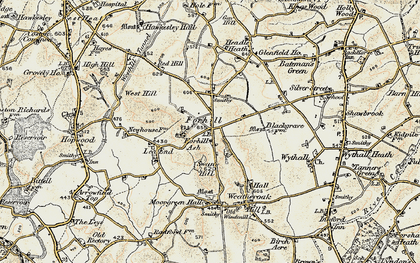 Old map of Forhill in 1901-1902