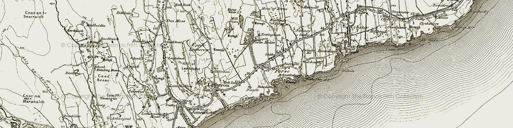 Old map of Forse in 1911-1912