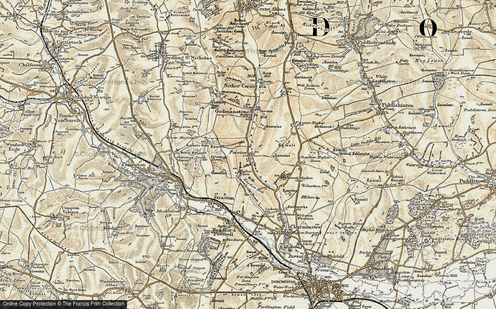 Old Map of Forston, 1899 in 1899