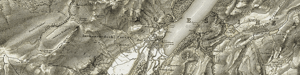 Old map of Balantoul Burn in 1908