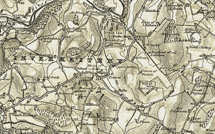 Old map of Boghead of Laithers in 1908-1910