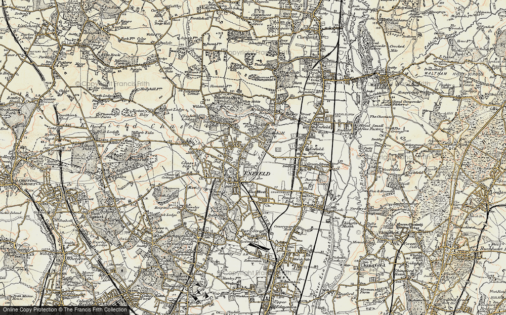 Old Map of Forty Hill, 1897-1898 in 1897-1898