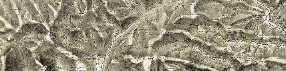 Old map of Allan's Cairn in 1904-1905