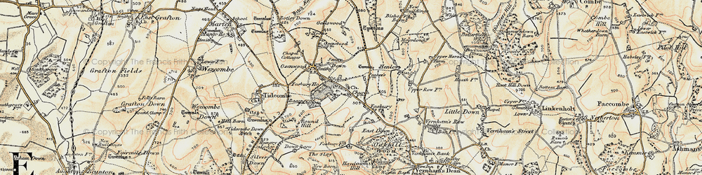 Old map of Fosbury in 1897-1900